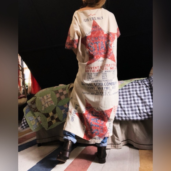 jaded gypsy Dresses & Skirts - Jaded Gypsy Weekend Mercantile Dress feedsack cotton tunic seed sack boho nwt
